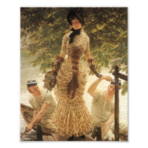 Een dame op de Theems Foto Afdruk