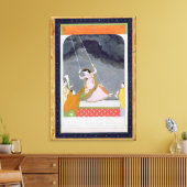 Een dame op een zwaai, Kangra, Punjab hills c.1790 Canvas Afdruk (Insitu (Woonkamer))