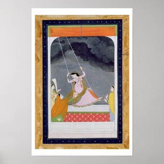 Een dame op een zwaai, Kangra, Punjab hills c.1790 Poster (Voorkant)