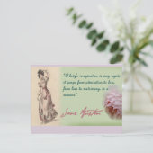 Een dames-verbeelding, Jane Austen citaat Briefkaart (Staand voorkant)