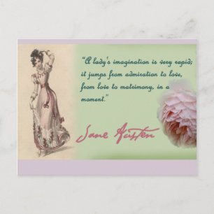 Een dames-verbeelding, Jane Austen citaat Briefkaart