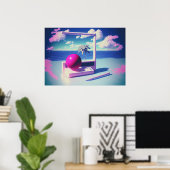 Een dampgolf Ontsnappen aan Synthetische werelden Poster (Thuiskantoor)