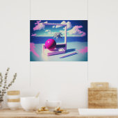 Een dampgolf Ontsnappen aan Synthetische werelden Poster (Keuken)