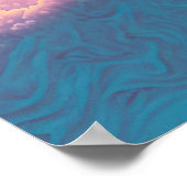 Een dampgolfzonsondergang die de oceaan overziet poster (Hoek)