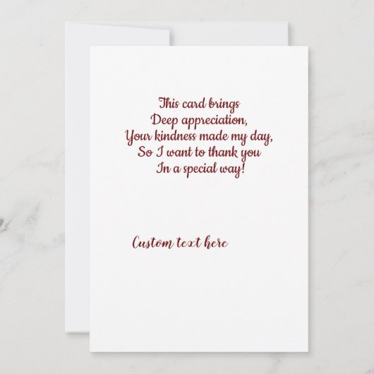 Een Dank u Nota Bedankkaart (Achterkant)