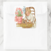 Een  Dank u Nota Vierkante Sticker (Tas)