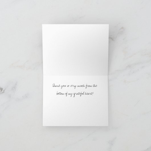 Een dankbaar Hart dankt u nota neemt van Bedankkaart (Binnen)