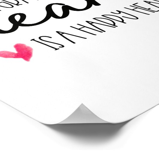 Een dankbaar hart, is een gelukkig hartmanuscript poster (Hoek)