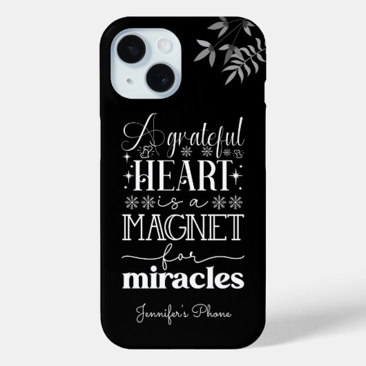 Een dankbaar hart, Witte tekst Motivatie Case-Mate iPhone Case (Achterkant)