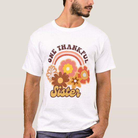 Een dankbaar Sixter Halloween Groovy Herfst Seizoe T-shirt (Voorkant)