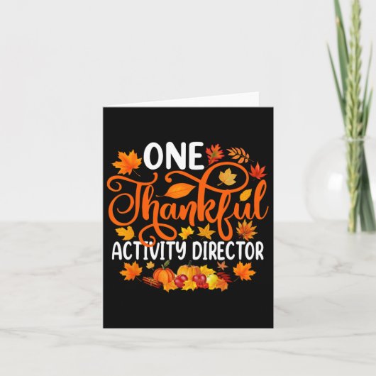 Eén dankbare activiteitendirecteur herfst herfst t kaart (Voorkant)