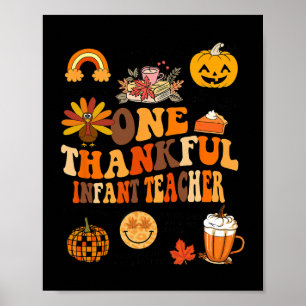 Een dankbare Baby docent Thanksgiving Retro Gro Poster