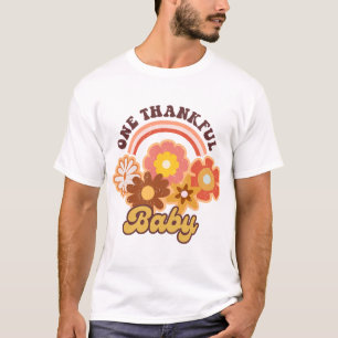 Een dankbare Baby pompoen Halloween Groovy Herfst T-shirt