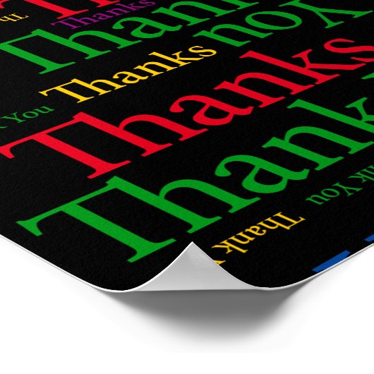 Een dankbare boodschap om u zo hartelijk te bedank poster (Hoek)