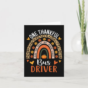 Een dankbare buschauffeur Thanksgiving Herfst Scho Kaart