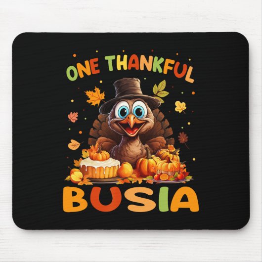 Een dankbare Busia Graphic Herfst Thanksgiving Muismat (Voorkant)