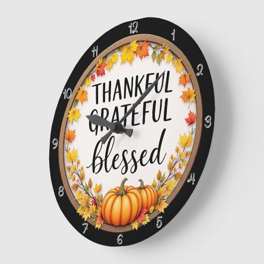 Een dankbare, dankbare en gezegende pompoen grote klok (Hoek)