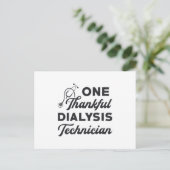 Eén dankbare dialyse technicus nefrologie verpleeg briefkaart (Staand voorkant)
