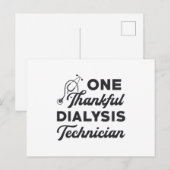 Eén dankbare dialyse technicus nefrologie verpleeg briefkaart (Voorkant / Achterkant)