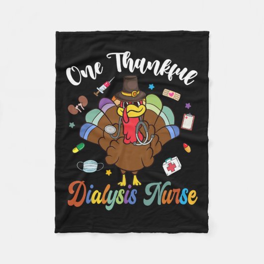 Een dankbare dialyseverpleegkundige Turkije Happy Fleece Deken (Voorkant)