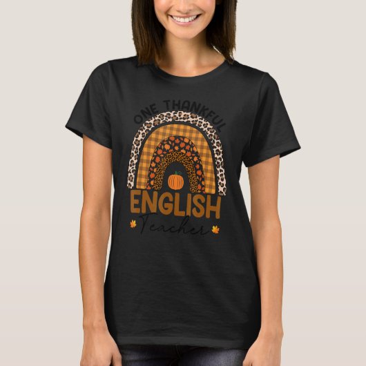 Een dankbare Engelse leraar Rainbow Leopard bedank T-shirt (Voorkant)