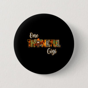 Een dankbare Gigi kalkoen gezegend Gigi pompoen da Ronde Button 5,7 Cm