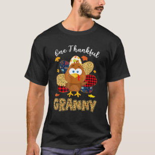 Een dankbare granny Turkey Leopart Thankgivings T-shirt