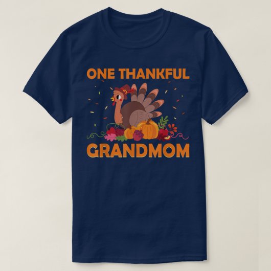Een dankbare grootmoeder in de herfst van Turkije  T-shirt (Design voorkant)