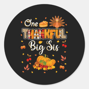 Een dankbare Grote Zus Herfst Verlaat Herfst Thank Ronde Sticker