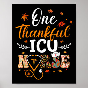 Een dankbare IC-verpleegster Thanksgiving Grappige Poster