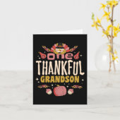 Een dankbare kleinzoon T-shirt Herfst herfst Thank Kaart (Gele Bloem)