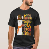 Een dankbare leraar Geen Pro Llama Leraar Dank T-shirt (Voorkant)