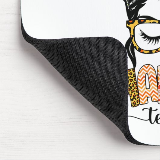 Een dankbare leraar Grappige Messy Bun Herfst Than Muismat (Hoek)