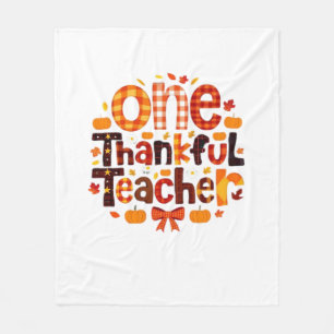 Een dankbare leraar herfst thanksgiving pompoen C Fleece Deken