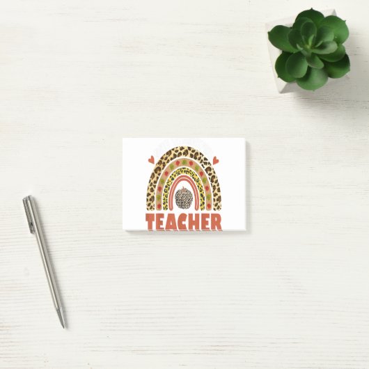 Een dankbare leraar Lopard Rainbow Pumpkin Harteli Post-it® Notes (Kantoor)