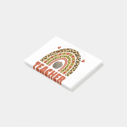 Een dankbare leraar Lopard Rainbow Pumpkin Harteli Post-it® Notes (Schuin)