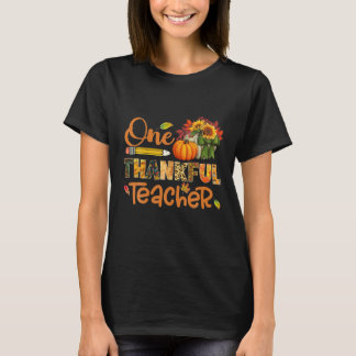 Een dankbare leraar Pompoen Zonnebloem Herfst T-shirt