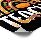 Een dankbare leraar Schattige Thanksgiving Regenbo Poster (Hoek)