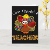 Eén dankbare leraren shirt grappige cute kalkoen d kaart (Gele Bloem)