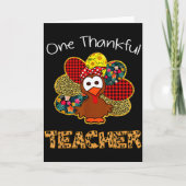 Eén dankbare leraren shirt grappige malse kalkoen  kaart (Voorkant)