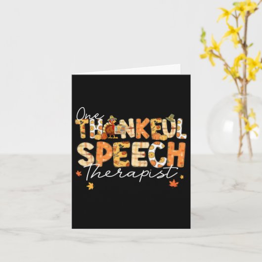 Een dankbare logopedist Slp kalkoen val dan Kaart (Gele Bloem)