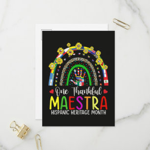 Een dankbare Maestra-leraar Hispanic Heritage Mont Uitnodiging Briefkaart