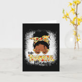 Een dankbare Mama Grappig Messy Bun Thanksgiving Kaart (Gele Bloem)