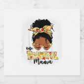 Een dankbare Mama Grappig Messy Bun Thanksgiving Sparkling Wijnetiket (Enkel label)