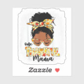 Een dankbare Mama Grappig Messy Bun Thanksgiving Sticker (Vel)