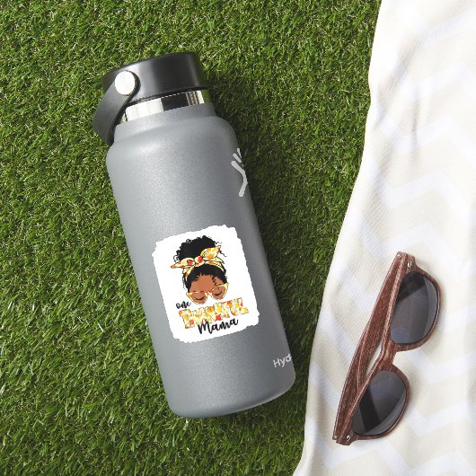 Een dankbare Mama Grappig Messy Bun Thanksgiving Sticker (HydroFlask Insitu)