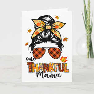 Een dankbare mama grappige rommelige knot herfst h kaart