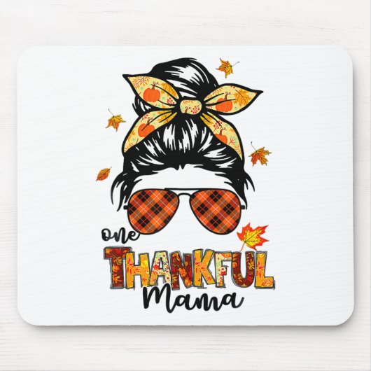 Een dankbare mama grappige rommelige knot herfst h muismat (Voorkant)