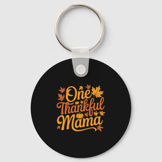 Een Dankbare Mama Herfst Moeder Bladeren Thanksgiv Sleutelhanger (Voorkant)