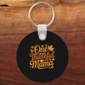 Een Dankbare Mama Herfst Moeder Bladeren Thanksgiv Sleutelhanger (Voorkant)